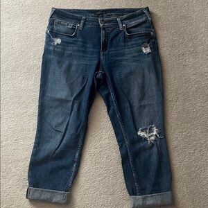 Silver Jeans Dark Blue Boyfriend Jeans EUC 32x29